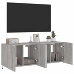 vidaXL Meubles TV muraux et lumières LED 2Pièces sonoma gris 60x35x41 cm