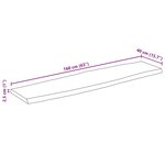 vidaXL Dessus de table bord vivant 160x40x2 5 cm bois de manguier brut