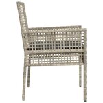 vidaXL Chaises de jardin   set de 2 avec coussins gris clair en poly rotin