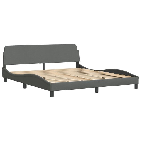 vidaXL Cadre de lit sans matelas gris foncé 180x200 cm tissu