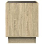 vidaXL Table de chevet avec LED infini chêne sonoma 50x50x50 cm