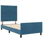Cadre de Lit vidaXL Bleu Foncé 90x200 cm Velours