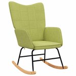vidaXL Chaise à bascule avec tabouret Vert Tissu