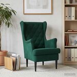vidaXL Fauteuil Vert foncé Velours