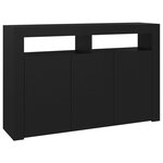 vidaXL Buffet avec lumières LED noir 115 5x30x75 cm