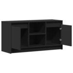 vidaXL Meuble TV avec LED noir 100x34x50 cm bois d'ingénierie