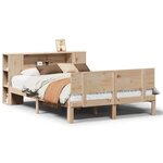 vidaXL Lit bibliothèque sans matelas 140x200 cm bois massif de pin