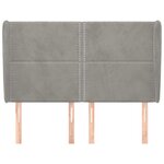 vidaXL Tête de lit avec oreilles Gris clair 147x23x118/128 cm Velours