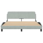 vidaXL Cadre de lit avec tête de lit Gris clair 160x200 cm Velours