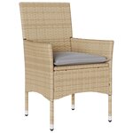Ensemble de dîner de jardin 5 pièces vidaXL avec coussins en poly rattan beige