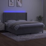 vidaXL Sommier à lattes de lit matelas et LED Gris clair 160x200 cm