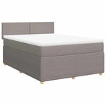 vidaXL Sommier à lattes de lit avec matelas Taupe 160x200 cm Tissu