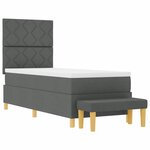 vidaXL Lit à ressorts avec matelas Gris foncé 80 x 200 cm tissu