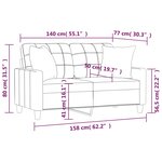 vidaXL Canapé 2 places avec oreillers cappuccino 140 cm similicuir