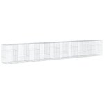 vidaXL Panier gabion avec couvercle 1000x100x150 cm fer galvanisé