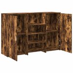 vidaXL Bureau de réception chêne fumé 155x50x103 5cm bois d'ingénierie