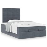 vidaXL Cadre de lit ottoman avec matelas gris foncé 120x190 cm velours