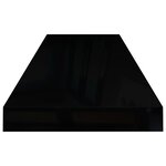 vidaXL Étagère murale flottante Noir brillant 80x23 5x3 8 cm MDF