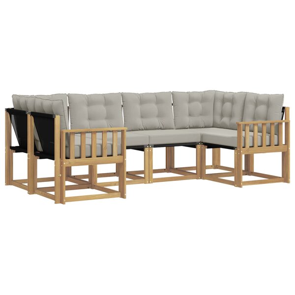 vidaXL Ensemble de canapés d'extérieur 6 pc Blanc et gris clair