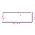 vidaXL Dessus de table 180x60x(2-6) cm bois de chêne massif non traité