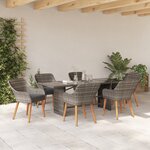 vidaXL Ensemble de salle à manger 7 pièces en rattan gris