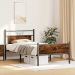 vidaXL Cadre de lit sans matelas chêne fumé 100x200 cm bois ingénierie