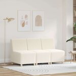 vidaXL Unité de Sofa Modulaire Sans Accoudoirs 3 Pièces Crème