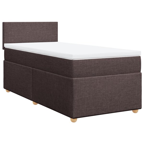 vidaXL Sommier à lattes de lit avec matelas Marron foncé 90x190 cm