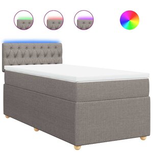 vidaXL Sommier à lattes de lit avec matelas Taupe 80x200 cm Tissu