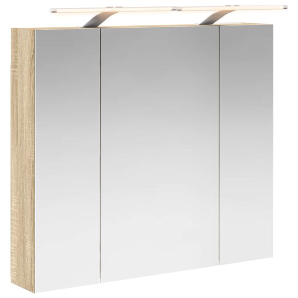 vidaXL Armoire Miroir de Salle de Bain Chêne Sonoma 80 x 14.5 x 70 cm