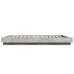 vidaXL Cadre de lit et lumières LED sans matelas gris béton 120x200 cm