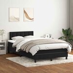 vidaXL Sommier à lattes de lit avec matelas noir 120x210 cm velours