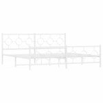 vidaXL Cadre de lit métal sans matelas et pied de lit blanc 200x200 cm
