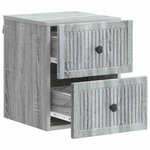 vidaXL Cabinet de chevet mural Sonoma gris 33 x 34 5 x 40 cm