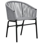 vidaXL Ensemble de bistro 3 Pièces avec coussins Rotin PE Gris