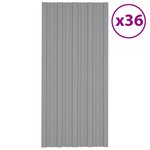 vidaXL Panneaux de toiture 36 Pièces Acier galvanisé Gris 100x45 cm