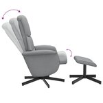 vidaXL Fauteuil inclinable de massage et repose-pied gris clair tissu
