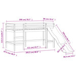 vidaXL Lit mezzanine enfants toboggan blanc 90x200 cm bois pin massif