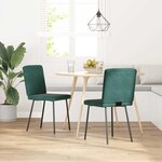 vidaXL Chaises à manger lot de 2 Vert foncé Velours