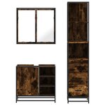 vidaXL Ensemble de meubles de salle de bain 3 Pièces Chêne fumé