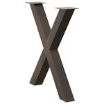 vidaXL Pieds de table à manger en forme de X  2 pièces  acier naturel  80 x (72-73) cm