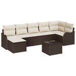 vidaXL Ensemble de canapé de jardin 8 Pièces Marron Poly rotin