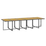 vidaXL Ensemble à manger de jardin coussins 13 Pièces Résine tressée Gris