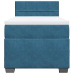 vidaXL Sommier à lattes de lit avec matelas bleu 80x200 cm velours