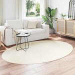 vidaXL Tapis de surface ovale HUARTE Crème 160 x 230 cm 100  Polyester