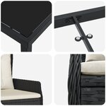 vidaXL Ensemble de salle à manger de jardin 3 pièces Noir Poly Rotin