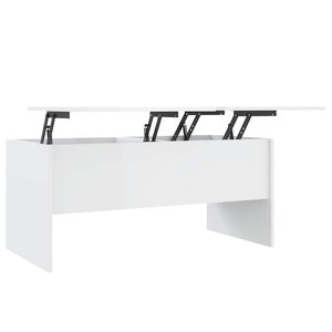vidaXL Table basse blanc brillant 102x50 5x46 5 cm bois d'ingénierie