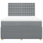 vidaXL Sommier à lattes de lit avec matelas Gris clair 140x190cm Tissu