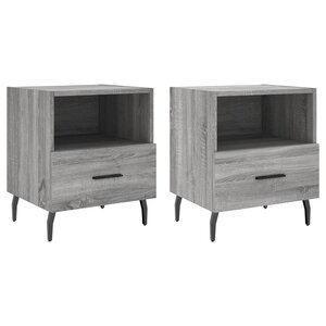 vidaXL Tables de chevet 2 Pièces sonoma gris 40x35x47 5 cm