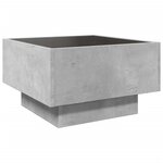 vidaXL Table basse avec LED gris béton 50x50x30 cm bois d'ingénierie